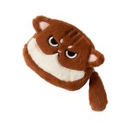 Colcolo Cat Face Purse with Zipper for s Earbuds Storage Animal Wallet Small Change Purse Cartoon for Children, Dark Brown White