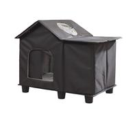 Colcolo Cat House Supplies Multi Purpose Elevated Barn Oxford Cloth Black for Winter Outside Protection Outdoor Cat Shelter Pet Bed