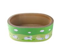 Colcolo Cat Scratcher Cardboard Cat Scratcher Bed Interactive Toy Nest Oval Lounge Bed Corrugated Scratching Pad for Play Exercise, M