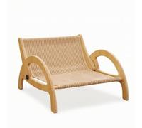 Colcolo Cat Scratching Chair Pet Bed Lounger With Wooden Frame Curved Supports Compact Footprint Cozy Lounging Zone Suitable for, Adjustable Recliner With Sisal Mat