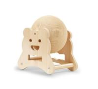 Colcolo Cat Scratching Wheel Rotating Toy Upright Scratcher Sisal Ball Wooden Frame Interactive Play Enrichment Design Stable Build suitable for indoor cats, 12cm, Bear