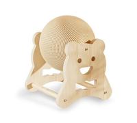 Colcolo Cat Scratching Wheel Rotating Toy Upright Scratcher Sisal Ball Wooden Frame Interactive Play Enrichment Design Stable Build suitable for indoor cats, 15cm, Bear