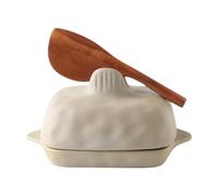 Colcolo Ceramic Butter Dish, Storage Decorative Easy Clean Cheese Butter Keeper Container with Lid for Farmhouse Bread Shops Fridge