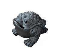 Colcolo Ceramic Sculpture Tea Pet Frog Statue Figurine Ornament Clay Three Legged Frog Prosperity Charm Ritual Tea Table Decor suitable for tea decoration, Large