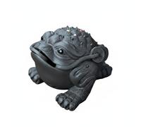 Colcolo Ceramic Sculpture Tea Pet Frog Statue Figurine Ornament Clay Three Legged Frog Prosperity Charm Ritual Tea Table Decor suitable for tea decoration, Small