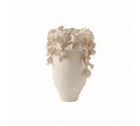 Colcolo Ceramic Vase Handcrafted Flower Holder With Unique Asymmetrical Shape And Smooth Matte Texture Suitable For Living Room Table Mantel Modern Decor, White, size to 4