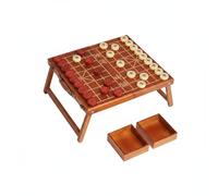 Colcolo Chess Board Folding Wooden Travel Layout Chinese Style Easy Storage Handle Suitable for Game Night Family Outing Lounge Outdoor Gathering, Red Pear Wood Chess Pieces