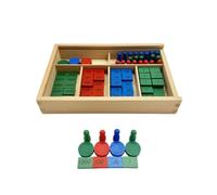 Colcolo Children Arithmetic Stamp Math Toy Set With Wooden Tray Counting Blocks Number Pieces Round Counters Hands On Arithmetic Learning Wooden Material suitable for preschool classroom homeschooling