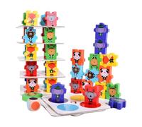 Colcolo Children Balancing Blocks Animal Stacking Game Skill Building Puzzle Jungle Balance Board Challenge Suitable for Parent Child Activity Classroom Education