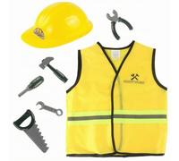 Colcolo Children Construction Role Play Costume Builder Outfit Vest Cap Tools High Visibility Style Cloth Suitable for parties school events creative play