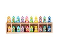 Colcolo Children Memory Game Wooden Matching Game Set Color Pair Shape Sorting Toy Pattern Recognition Activity wooden organizer included suitable for, Rocket Animal