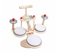 Colcolo Children Percussion Music Compact Wooden Toy With Drum Pads Discs And Melodic For Toddler Hand Eye Coordination Suitable For