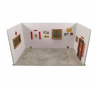 Colcolo Children Play House Miniature Dollhouse Diorama Scene Set Craft Kit Model Kit With Textures And Wooden Trim Made Of Dense PVC Board Suitable for, White Wall Model