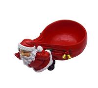 Colcolo Christmas Sculpture Santa Claus Statue with Storage Bowl Sundries Container Key Holder for Office Cabinet Shelf Countertop