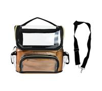 Colcolo Clear Makeup Brush Holder Makeup Case,Professional,Transparent,Waterproof Travel Cosmetic Bag Make up Organizer for Women, golden