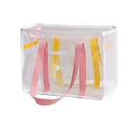 Colcolo Clear Tote PVC Single Shoulder Bag for Outdoor Sports Summer Travel Work Holiday, Pink