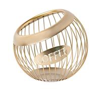 Colcolo Coffee Pod Holder Wrought Iron Storage Basket Multifunctional Fruit Bowl Espresso Capsule Holder for Livingroom, gold