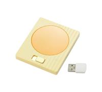 Colcolo Coffee Warmer Coaster for Milk Tea 45°C Constant Temperature Beverage Cup Warmer for Kitchen Desk Office Home Birthday Gifts, Yellow