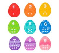 Colcolo Color Matching Game Egg Matching Set Number Counting Teaching Aids Early Learning Educational Toy for Children Toddlers Kids