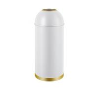 Colcolo Commercial Trash Waste Bin Receptacle Container With Open Top No Lid Arched Dome Form Compact Floor Footprint Stable Base, White, style to 6