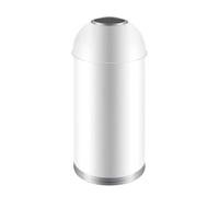 Colcolo Commercial Trash Waste Bin Receptacle Container With Open Top No Lid Arched Dome Form Compact Floor Footprint Stable Base, White, style to 3