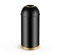 Colcolo Commercial Trash Waste Bin Receptacle Container With Open Top No Lid Arched Dome Form Compact Floor Footprint Stable Base, Black, style to 1