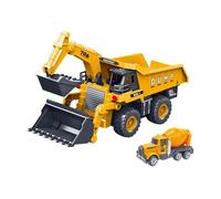 Colcolo Construction Excavator Toy Inertia Car Party Supplies Engineering Digger Truck Kids Engineering Truck for Holidays Outdoor, yellow
