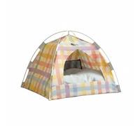 Colcolo Cooling Cat Shelter Cat Tent Indoor Enclosed Pet House Covered Bed Mesh Mat Breathable Design Stable Structure Suitable for Home Travel Resting Cats, M 40x40x36CM, Dopamine Color Tent