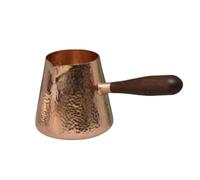 Colcolo Copper Beverage Server Tea Pitcher Fairness Cup Pouring Jug Brew Distributor Handcrafted Copper Body Wide Base for Stability Side Handle Controlled, 500cc, Wooden Handle Wide Bottom Fair Cup