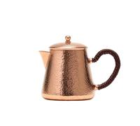 Colcolo Copper Kettle Handmade Teapot Hammered Finish Secure Handle Angled Spout Decorative Lid Compact Size for Water Boiling Tea Steeping Home Use, Original Color Rain Mist Pot