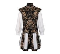 Colcolo Costume Medieval King suits for Play Party Events Show, Black, 2XL