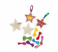 Colcolo Cross Stitch Bookmarks Embroidery Book Markers Gift Tag DIY Projects Craft Supplies for Reader, Pentagram 12.5cm
