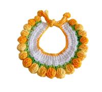 Colcolo Cute Knitted Cat Collar Knitting Collar Dress up Neckwear Crochet Bib Adjustable Comfortable for Holiday Pet Birthday Gift, Gradient yellow