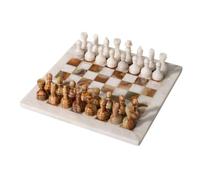 Colcolo Decorative Chess Board Chess Ornament Chess Sculpture Chess Set Marble Stone Display With Classic Game Elements And Modern Style Suitable for desks, Chessboard Ornament C G209