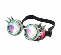 Colcolo Decorative Goggles Steampunk Goggles Costume Glasses Eyewear Accessory With Mirrored Lenses Accents And Adjustable Strap Material suitable for cosplay, Dazzling Green