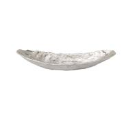Colcolo Decorative Serving Tray Boat Shaped Platter Centerpiece Dish Bowl Aluminum Build Hammered Surface Reflective Finish suitable for dining room coffee, Small 53x14.5x10cm, Modern Art Style