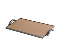 Colcolo Decorative Tray Leather Rectangular Tray Organizer Tray With Textured Leather Finish And Metal Sides suitable for home entry console coffee table, Brown, Large