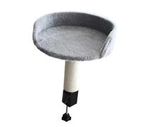 Colcolo Desktop Cat Bed Elevated Cat Nest Perch Sturdy Space Saving Stable Clamp Mount Round Hammock for Computer Desk Game Table, Gray