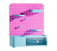 Colcolo Desktop Pegboard Storage Box, Desk Organizer, Stationery Sundries Organizer, Pencil Pen Holder for Home, Rose Cyan