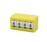 Colcolo Digital Counter Device Tabletop Tally Counter Machine With Hand Powered Mechanical System Powerless Frame With Rotating Numbers Suitable for tabletop, Yellow, 4-Digit