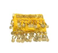 Colcolo Dog Belly Dance Hip Scarf Sequin Waist Chain Cosplay Decoration Comfortable Pet Dance Skirt Fancy Dress for Holiday Christmas, Yellow