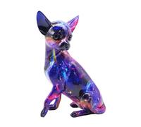 Colcolo Dog Sculpture Graffiti Chihuahua Statue Ornament Lovely Art Work Desktop Decoration for Bedroom TV Cabinet Dog Lover Gift, Style B