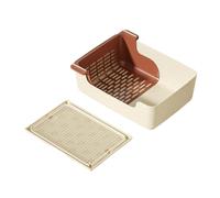 Colcolo Dog Toilet Puppy Training Potty Tray Large Easy Cleaning Anti Slip Deep Pet Pee Toilet Potty Training Corner for Indoor Bunny, Beige with Mat