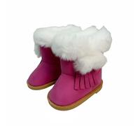 Colcolo Doll Booties Soft Miniature Snow Boots with Furry Trim Sturdy Soles Textile Material Suitable for Collector Display Playful Moments , Rose Red , 7CM