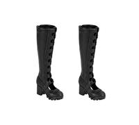 Colcolo Doll Boots Lace Up Knee High Cutout High Heel Hollow Out Side Leather Style Creates Striking Footwear Suitable for 1/6 Scale Action