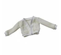 Colcolo Doll Cardigan Knit Sweater Jacket Coat With Button Front And Ribbed Trim Soft Cloth Material Gender Neutral For Ball Jointed Dolls Suitable for, Beige, 45CM
