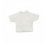 Colcolo Doll Shirt Button Front Short Sleeve Top Clothes Outfit Cloth Material For Miniature Action Figures And BJD Bodies Suitable for photography dioramas , White