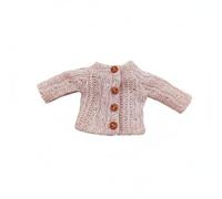 Colcolo Doll Sweater Knitted Cardigan Pullover Top With Detailed Pattern Soft Cloth Material For Layered Outfits And Easy Styling Suitable for 1/12 Scale Dolls Display Shelves Play , Pink