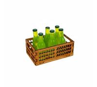 Colcolo Dollhouse Miniature Beverage Set Toy Accessory Decor Piece With Mini Resin Bottles And Wood Crate Arrangement Suitable for diorama building craft, Green