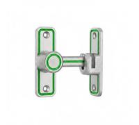 Colcolo Door Lock Latch Push Pull Door Bolt Sliding Privacy Security Lock Zinc Alloy No Tools Needed Suitable for Family Bedroom Restroom, Flash Silver with Green Edge